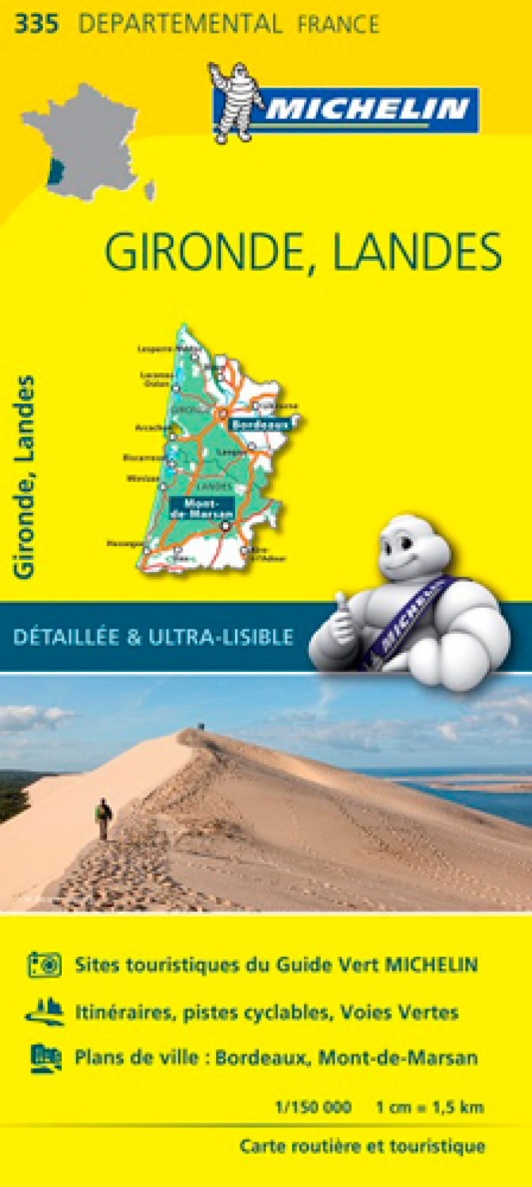 CARTE DEPARTEMENTALE 335 GIRONDE, LANDES - XXX - MICHELIN