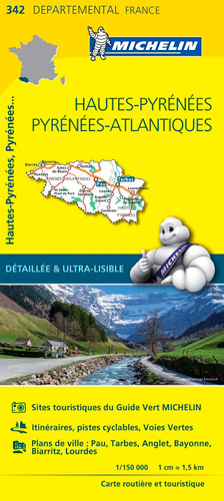 CARTE DEPARTEMENTALE 342 HTE PYR/PYR ATLANT IQUES - XXX - MICHELIN