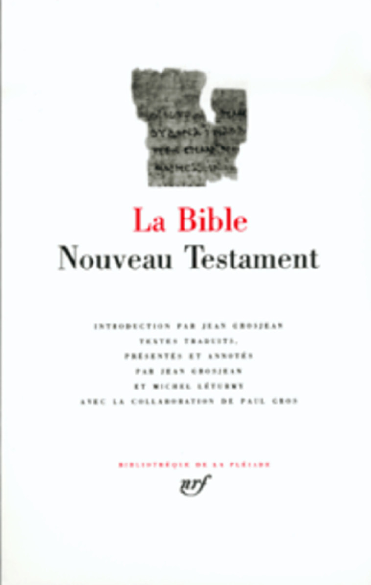 BIBLE NOUVEAU TESTAMENT - ANONYME - GALLIMARD