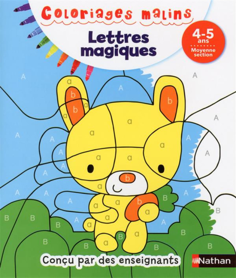 LETTRES MAGIQUES MS 4/5 ANS - COLORIAGES MALINS - VIDAL/CAMEL - Nathan Jeunesse