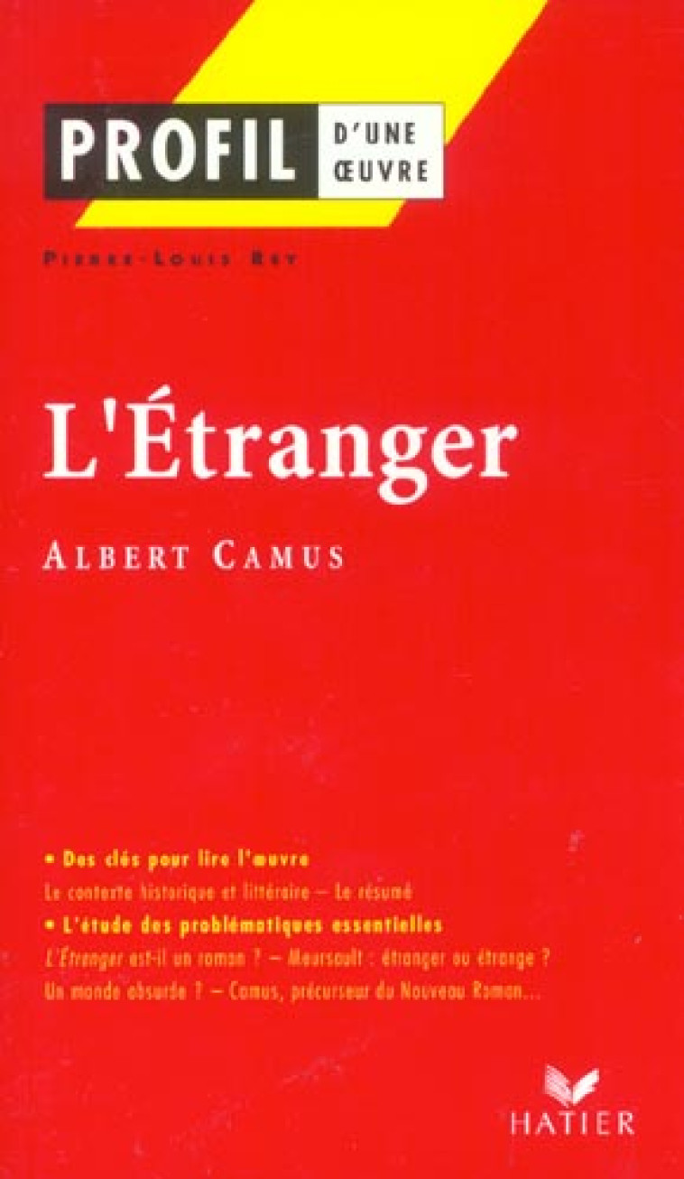 L'ETRANGER - REY/CAMUS - HATIER JEUNESSE