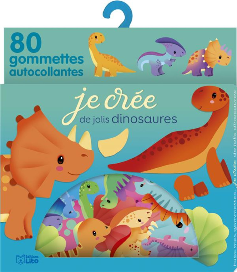 JE CREE DE JOLIS DINOSAURES 80 GOMMETTES AUTOCOLLANTES - XXX - NC