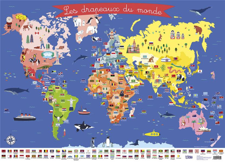 POSTER LES DRAPEAUX DU MONDE - XXX - NC