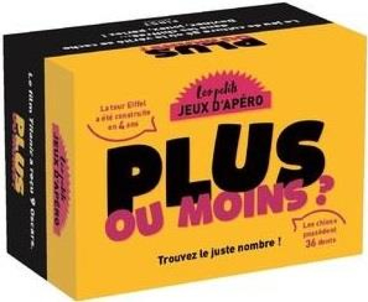 LES PETITS JEUX D'APERO - PLUS OU MOINS ? - BOYER LAURE - NC