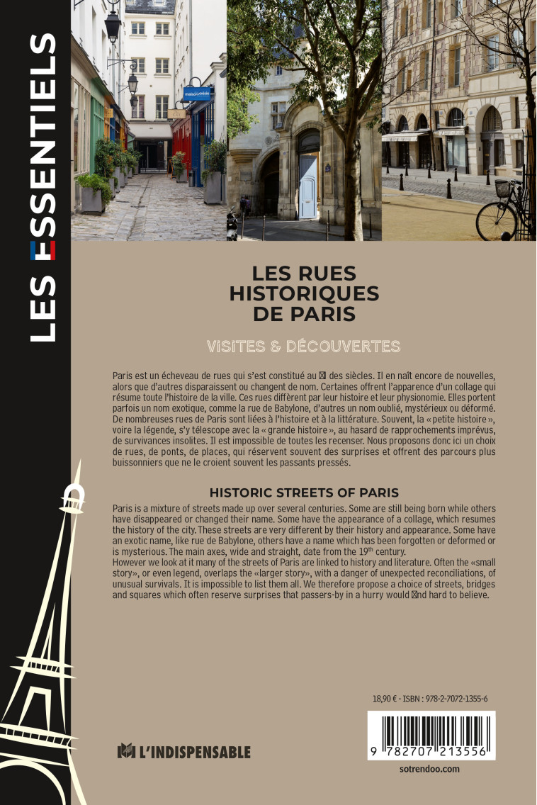 LES RUES HISTORIQUES DE PARIS - CANAC SYBIL - INDISPENSABLE