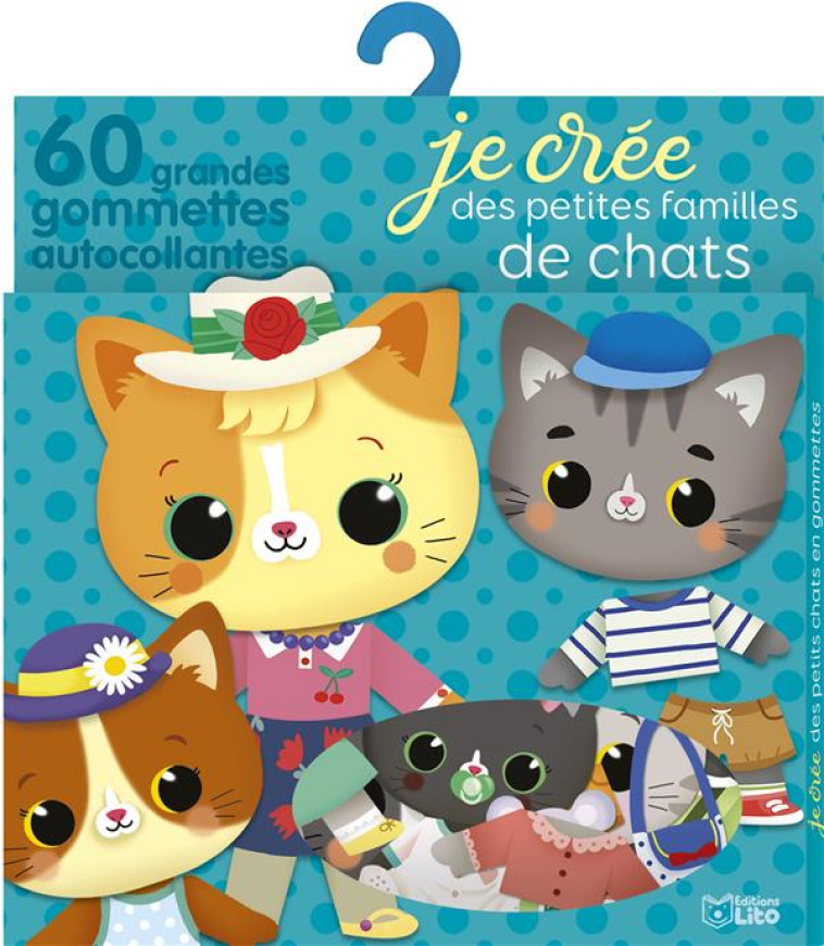 JE CR?E DES PETITES FAMILLES DE CHATS - 60 GRANDES GOMMETTES AUTOCOLLANTES - PAKU - NC