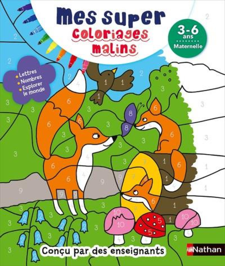 MON SUPER COLORIAGES MALINS 3-6 ANS - NIDELET/VIDAL/FABRE - CLE INTERNAT