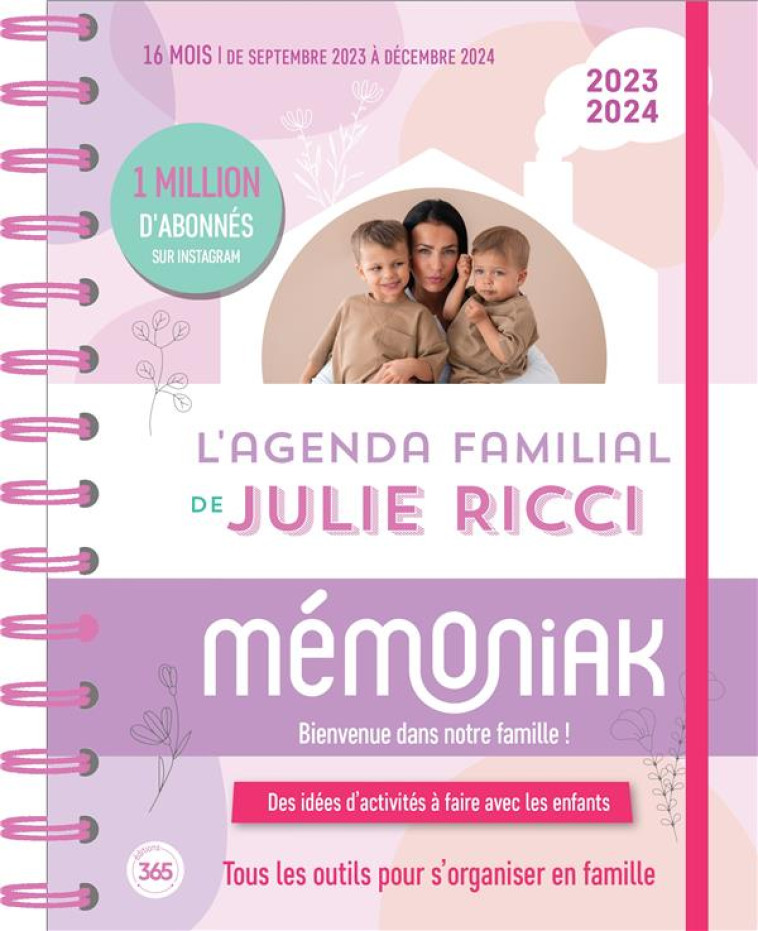 AGENDA FAMILIAL MENSUEL DE JULIE RICCI MEMONIAK, SEPT 2023-AOUT 2024 - XXX - NC