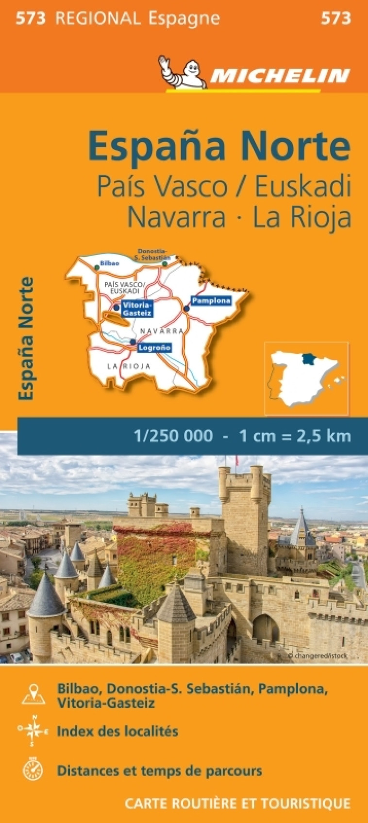 Carte Régionale Espagne Nord : Pais Vasco/Euskadi Navarra, La Rioja - XXX - MICHELIN