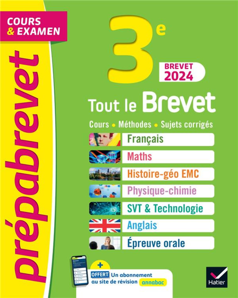 PREPABREVET TOUT LE BREVET 3E 2024 - BUREAU/RATTIER - HATIER SCOLAIRE