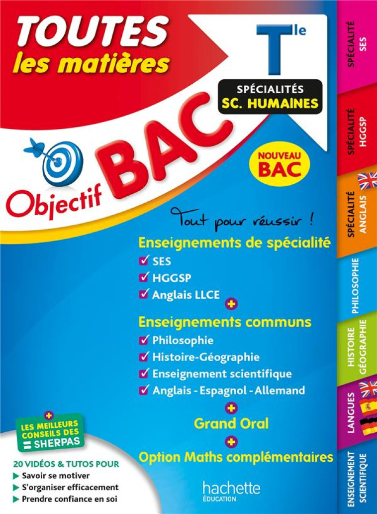 OBJECTIF BAC TOUTES LES MATIERES TLE SPECIALITES SCIENCES HUMAINES 2024 - COLLECTIF - HACHETTE