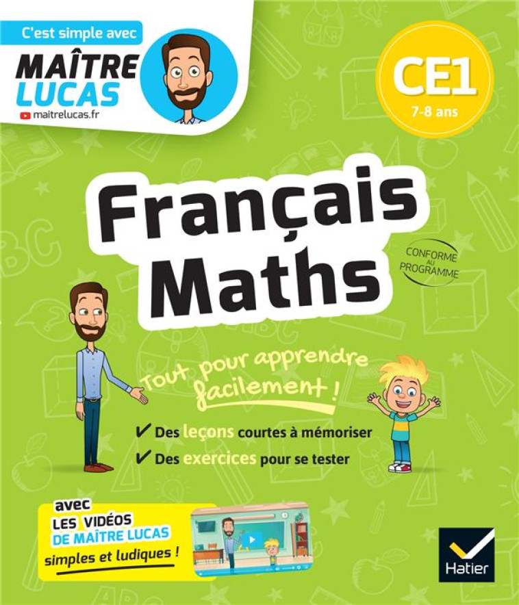 FRANCAIS ET MATHS CE1 AVEC MAITRE LUCAS - ROUGEL/HOUDINET/MAITRE LUCAS - HATIER SCOLAIRE