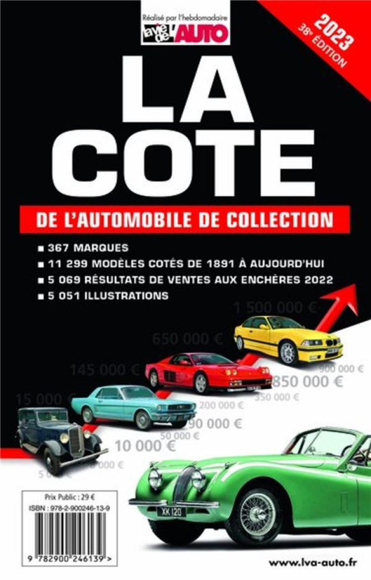 LA COTE DE L-AUTOMOBILE DE COLLECTION - EDITIONS LVA - EDIFREE