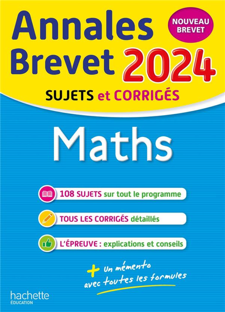 ANNALES BREVET MATHS  2024 - ROUSSEAU PHILIPPE - HACHETTE