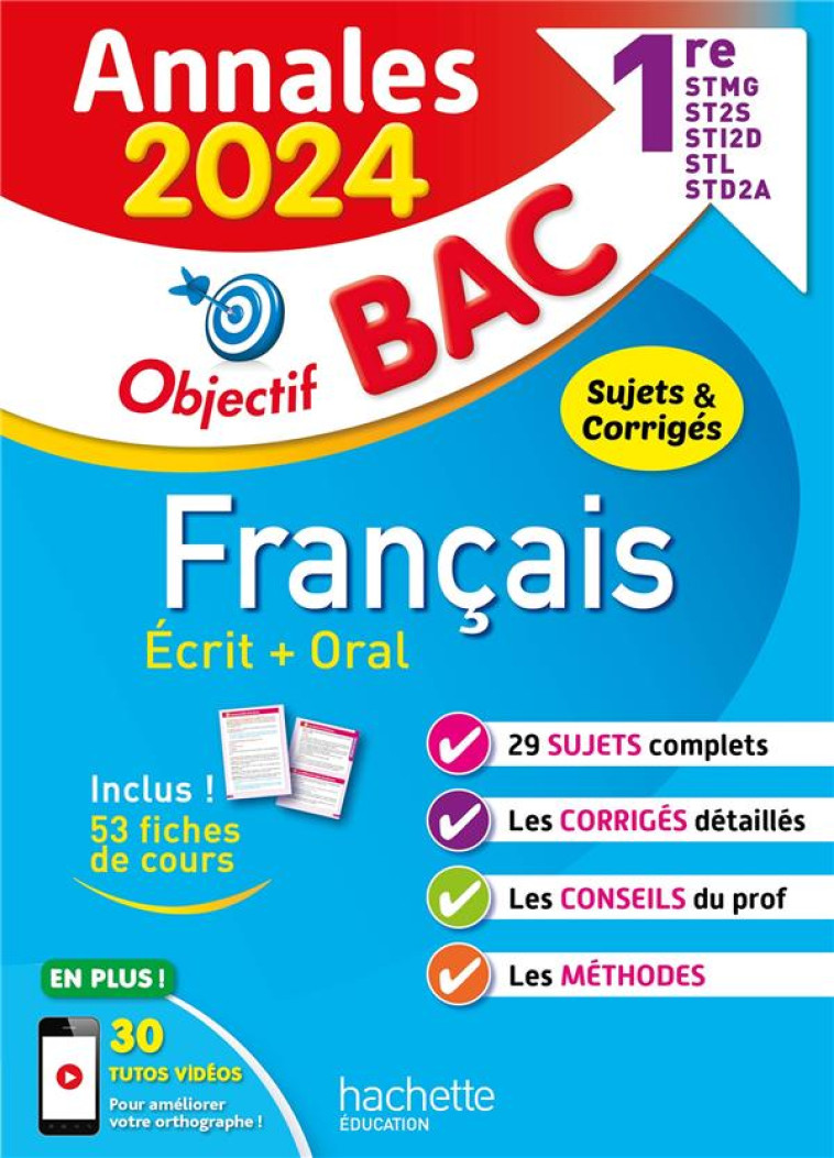 ANNALES FRANCAIS 1RES TECHNO 2024 - MAZZUCCHELLI FRANCK - HACHETTE