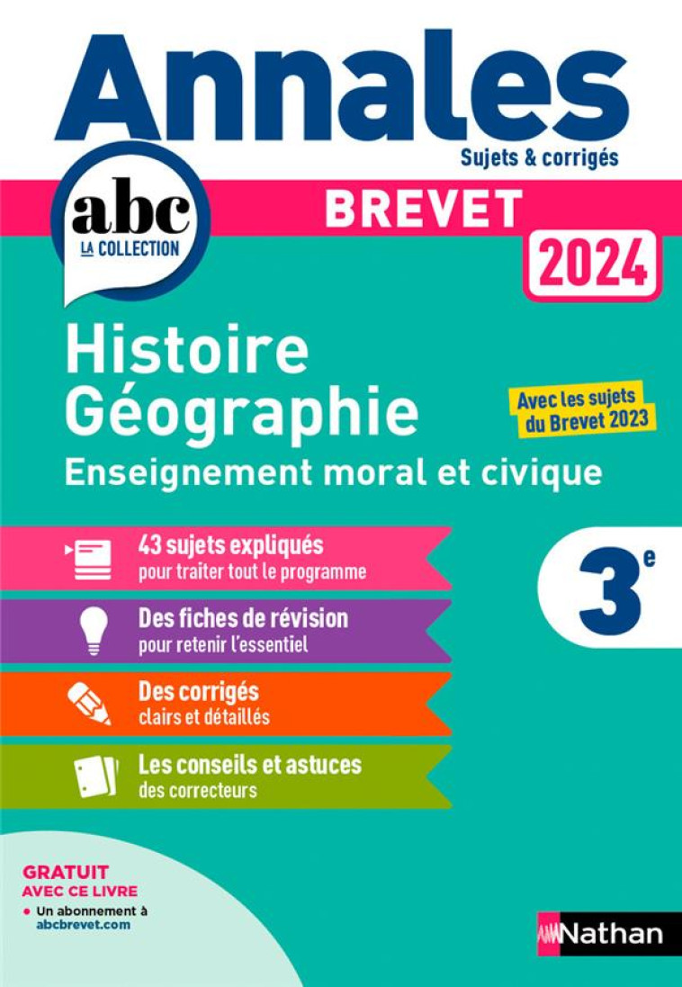 ANNALES BREVET HISTOIRE GEO EMC 2024 - PRALON GREGOIRE - CLE INTERNAT