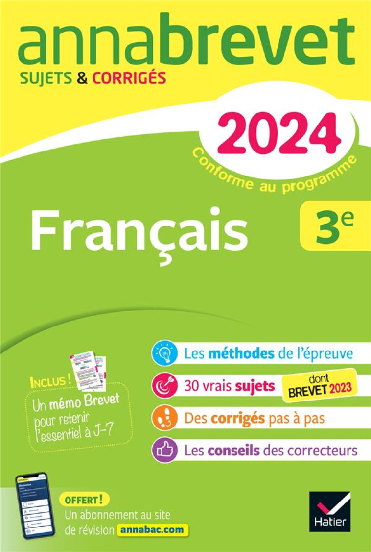 FRANCAIS 3E BREVET 2024 - FORMOND/TAQUECHEL - DIDIER