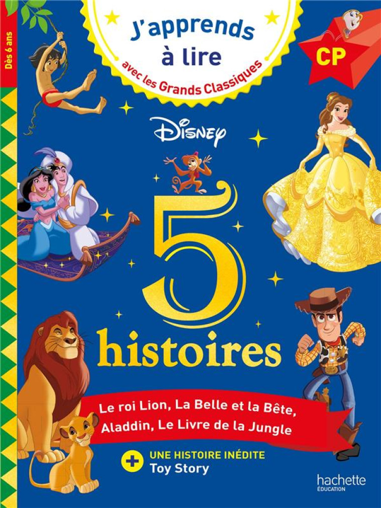 DISNEY 5 HISTOIRES CP NIVEAUX 1, 2, 3 - ALBERTIN ISABELLE - HACHETTE