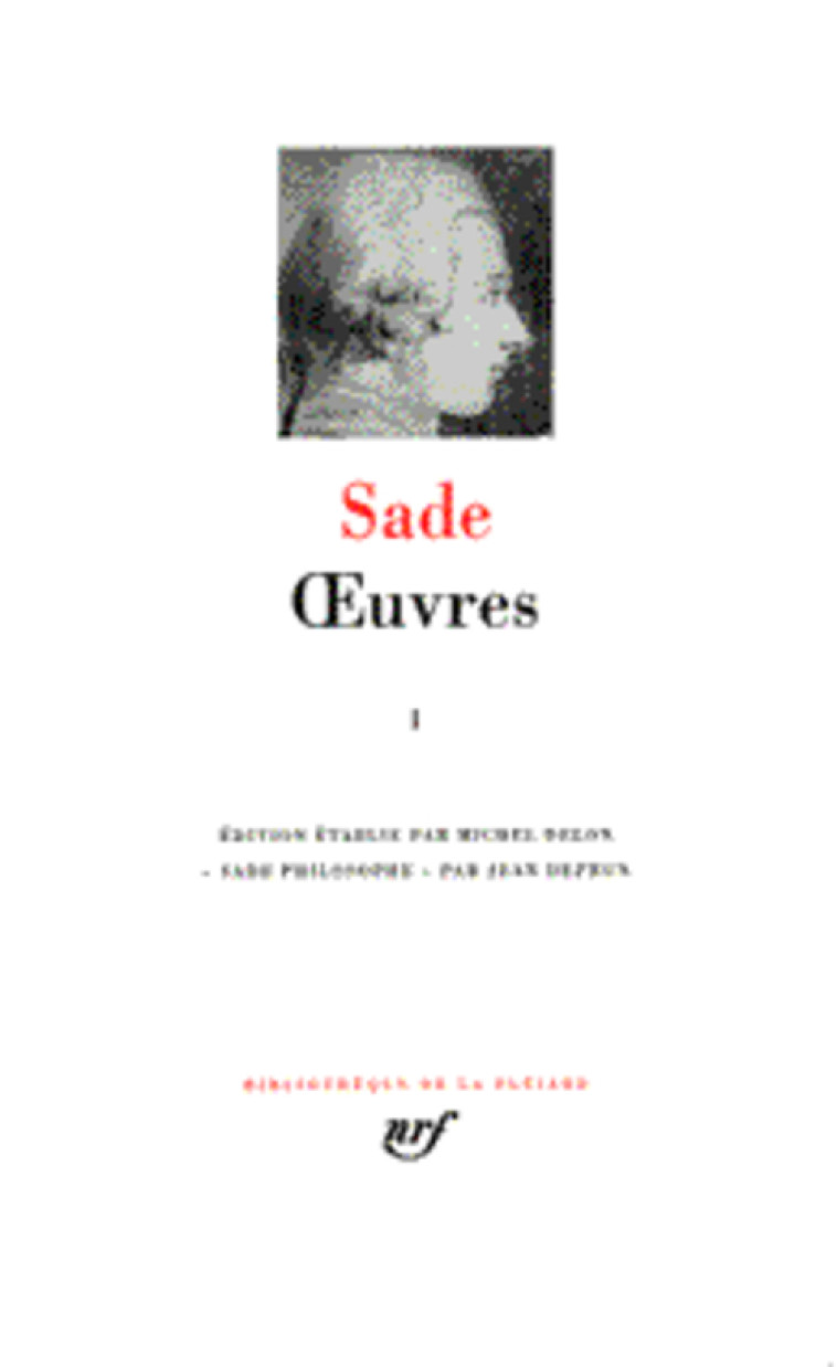 OEUVRES T1 - SADE D.A.F. DE - GALLIMARD