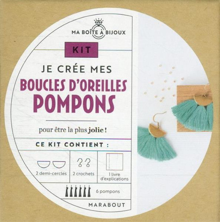 KIT BOUCLES D-OREILLES POMPOMS - XXX - MARABOUT