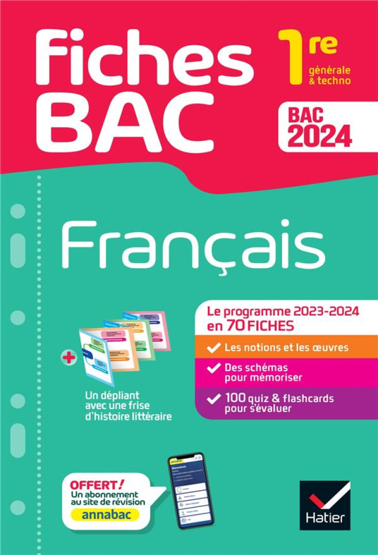 FICHES BAC FRANCAIS 1RE GENERALE ET TECHNO BAC 2024 - BERNARD/MARECHAL - DIDIER