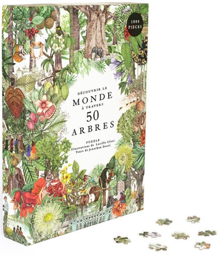 LE TOUR DU MONDE A TRAVERS 50 ARBRES - PUZZLE 1000 PIECES - CLERC LUCILLE - NC