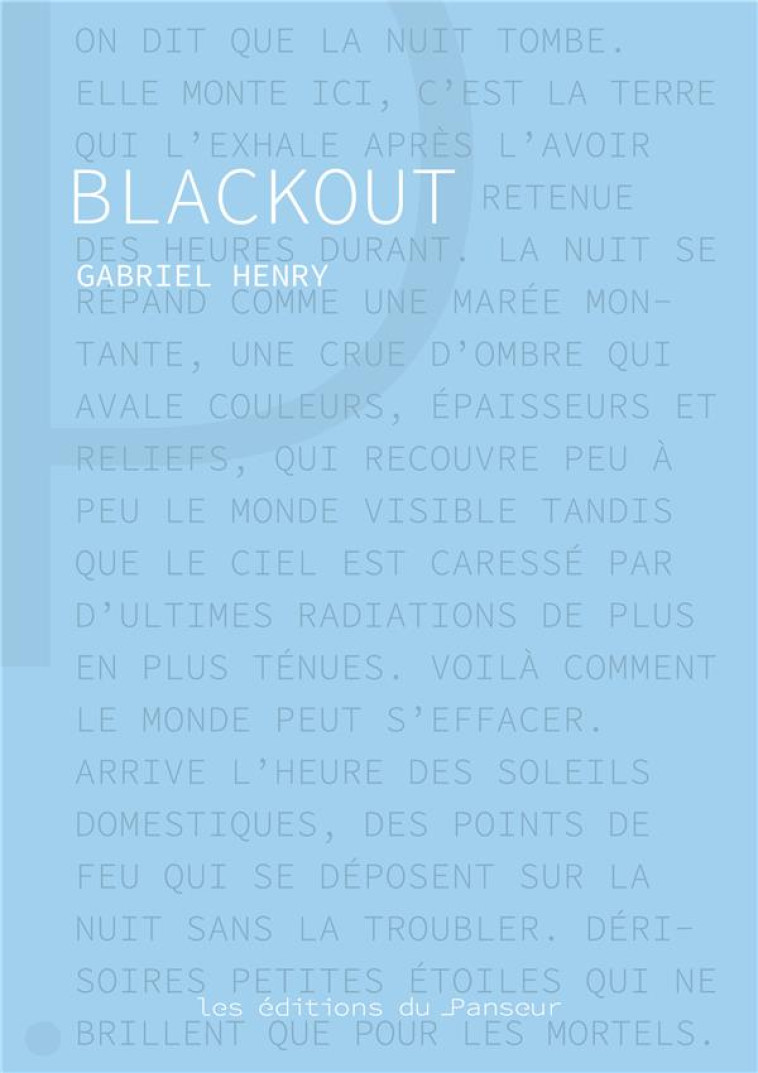 BLACKOUT - HENRY GABRIEL - DU LUMIGNON