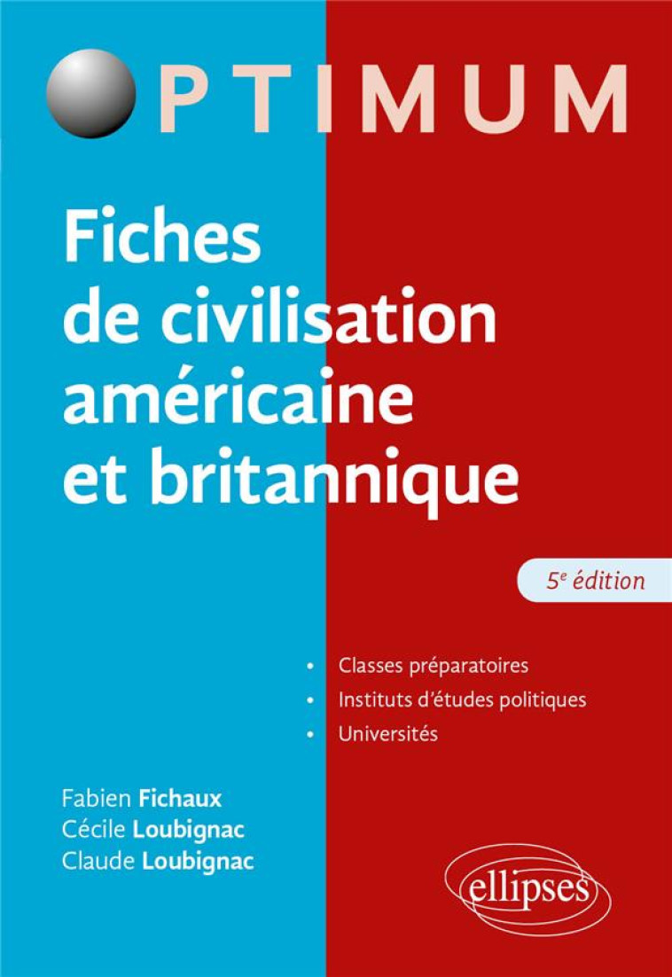 FICHES DE CIVILISATION AMERICAINE ET BRITANNIQUE - FICHAUX/LOUBIGNAC - ELLIPSES MARKET