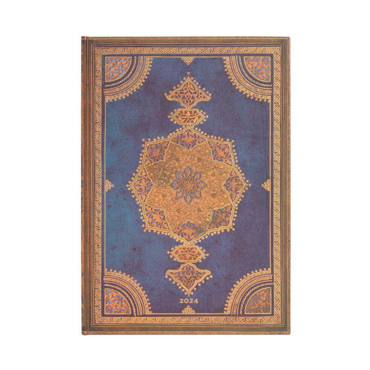 AGENDA 2024 SAFAVID INDIGO GRANDE 1 SEM SUR 2 PAGES VERT - DF0616-9 - PAPERBLANKS