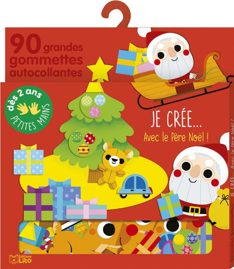 JE CRÉE... AVEC LE PERE NOEL ! 90 GRANDES GOMMETTES AUTOCOLLANTES - SORTE - NC