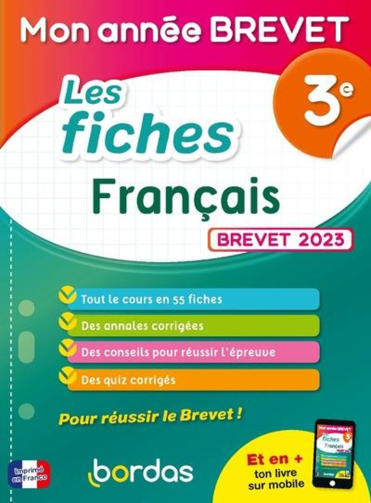 LES FICHES FRANCAIS 3E ED 2023 - GARGALLO THOMAS - BORDAS