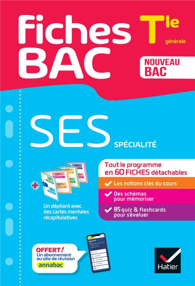 FICHES BAC SES TLE (SPECIALITE) BAC 2024 - BACHELERIE-MARTEAU - HATIER SCOLAIRE