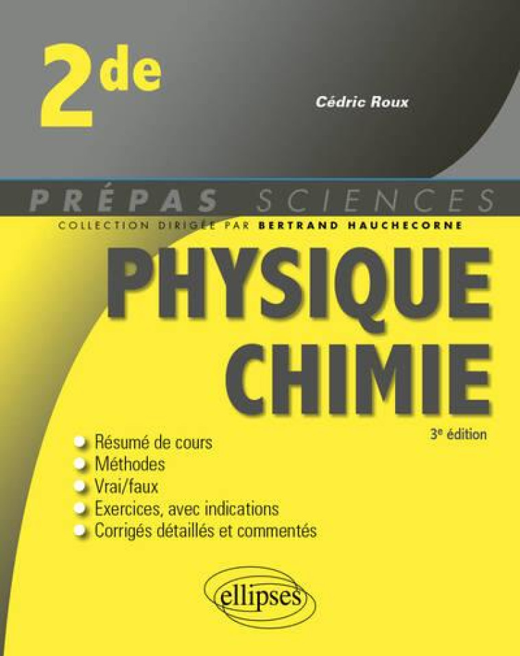 PHYSIQUE-CHIMIE - SECONDE - ROUX CEDRIC - ELLIPSES MARKET