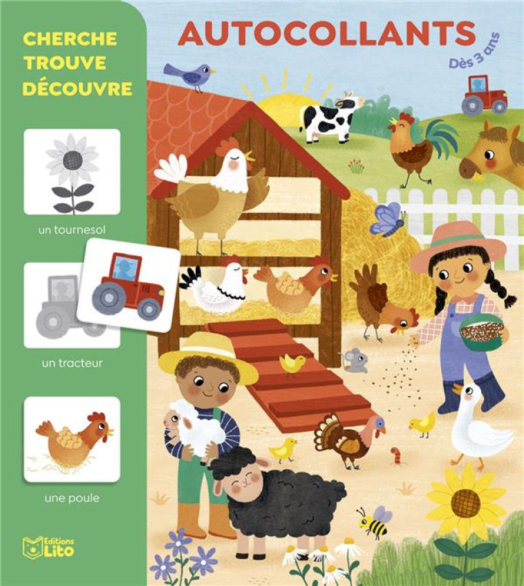 CHERCHE TROUVE DECOUVRE - LA FERME EN AUTOCOLLANTS - ZACARIAS - LITO