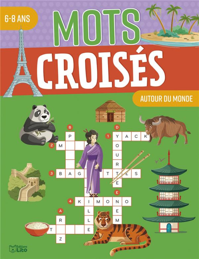 MOTS CROISES 6-8 ANS AUTOUR DU MONDE - TERCIER - LITO