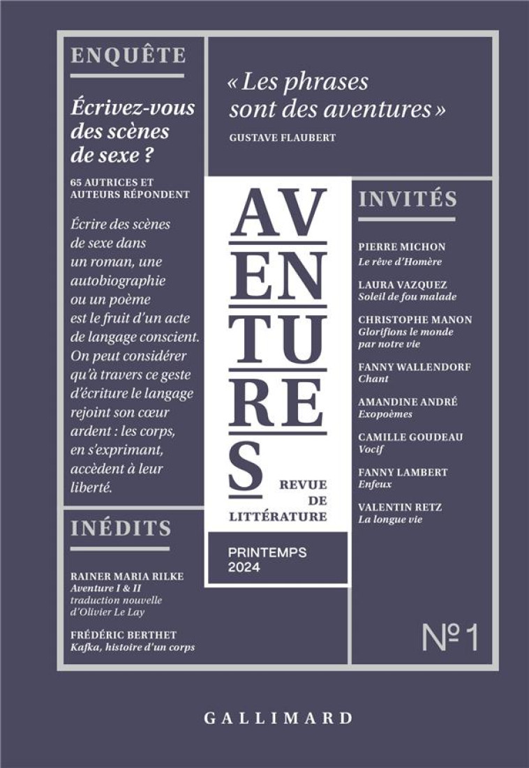 AVENTURES N1 PRINTEMPS 2024 - COLLECTIFS GALLIMARD - GALLIMARD