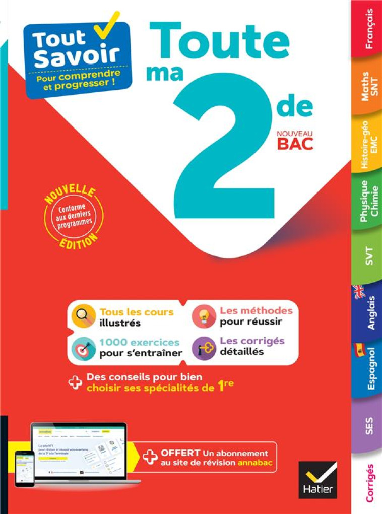 TOUT SAVOIR 2DE 2024-2025 - NOUVEAU BAC - BERGERON/JEANMOUGIN - HATIER SCOLAIRE