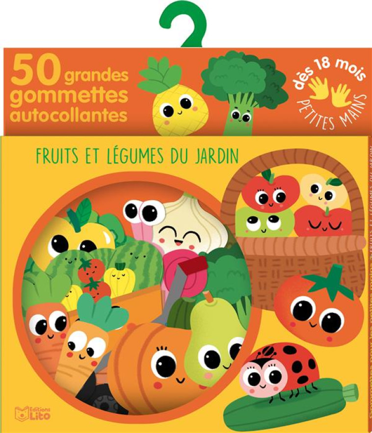 FRUITS ET LEGUMES DU JARDIN 50 GRANDES GOMMETTES AUTOCOLLANTES - SONIA BARETTI - NC