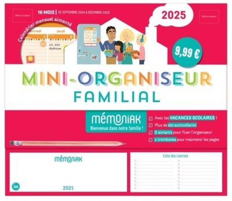 MINI-ORGANISEUR FAMILIAL MEMONIAK 2025 - COLLECTIF - NC