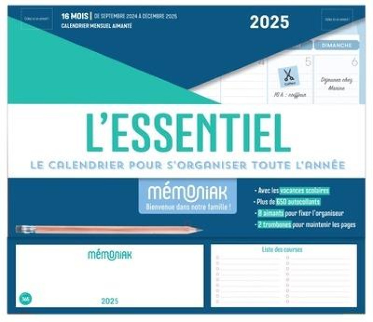 MINI-ORGANISEUR L-ESSENTIEL MEMONIAK 2025 - COLLECTIF - NC