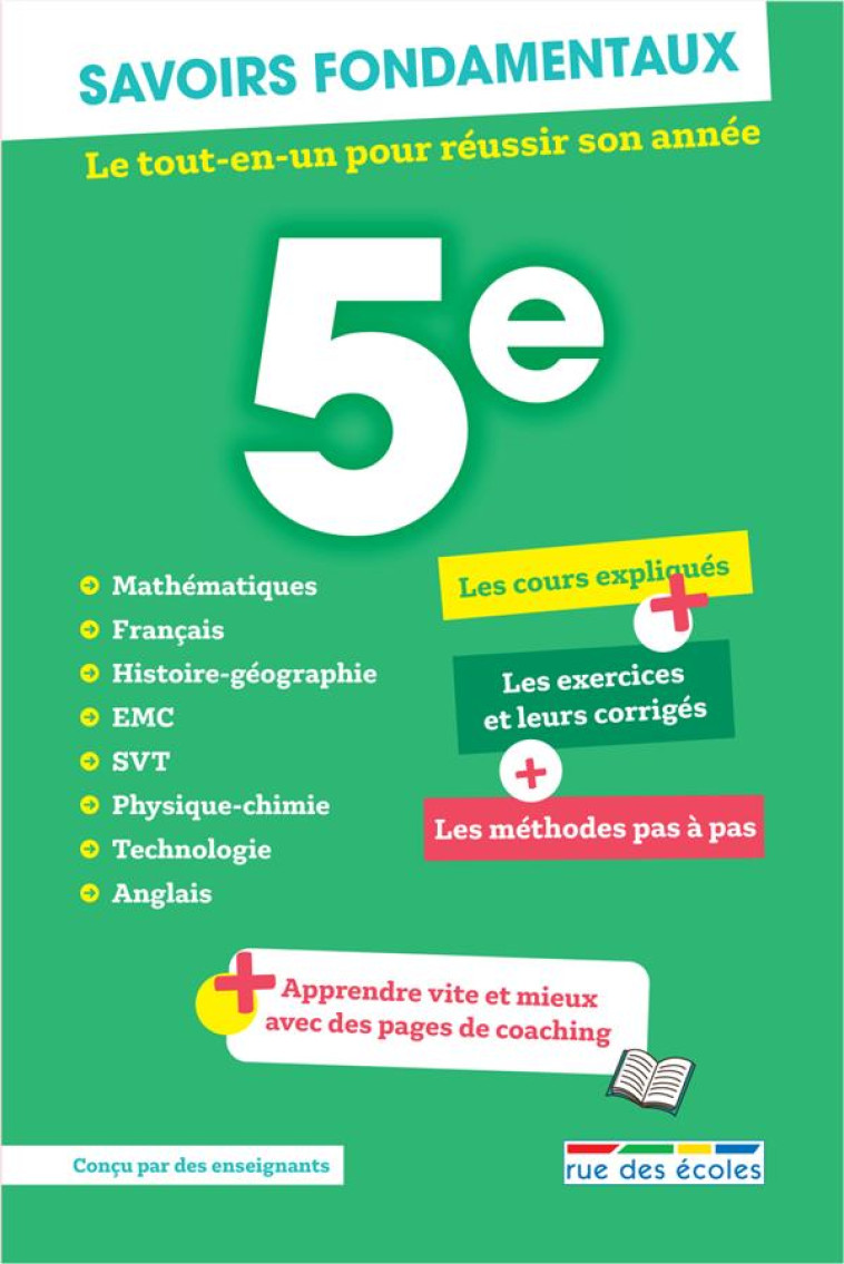 SAVOIR FONDAMENTAUX 5E - LE TOUT-EN-UN POUR REUSSIR SON ANNEE - COLLECTIF - ANNALES-RDECOLE