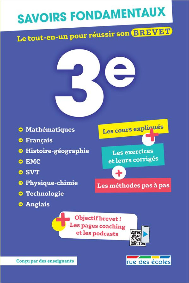 SAVOIR FONDAMENTAUX 3E - LE TOUT-EN-UN POUR REUSSIR SON BREVET - COLLECTIF - ANNALES-RDECOLE