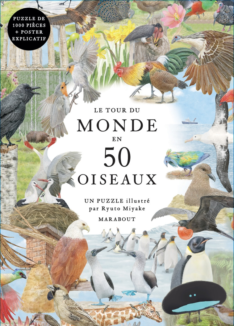 PUZZLE LE TOUR DU MONDE EN 50 OISEAUX - COLLECTIF - MARABOUT