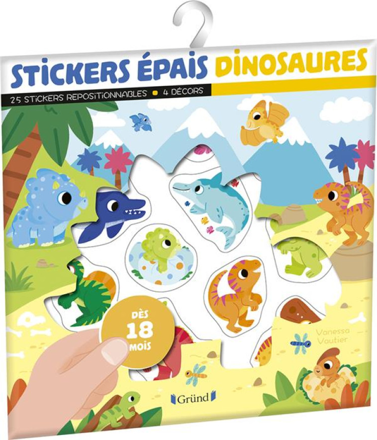 STICKERS EPAIS DINOSAURES (18 MOIS) - VAUTIER VANESSA - NC