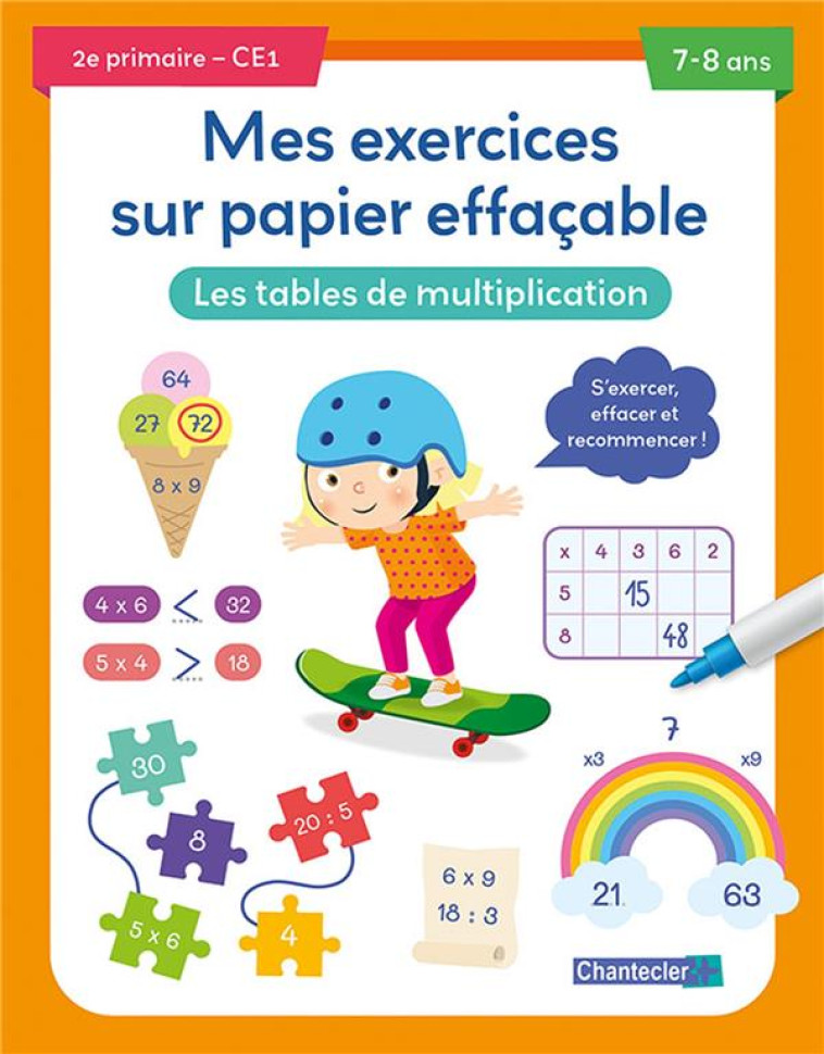 LES TABLES DE MULTIPLICATION 7-8 ANS - COLLECTIF - CHANTECLER