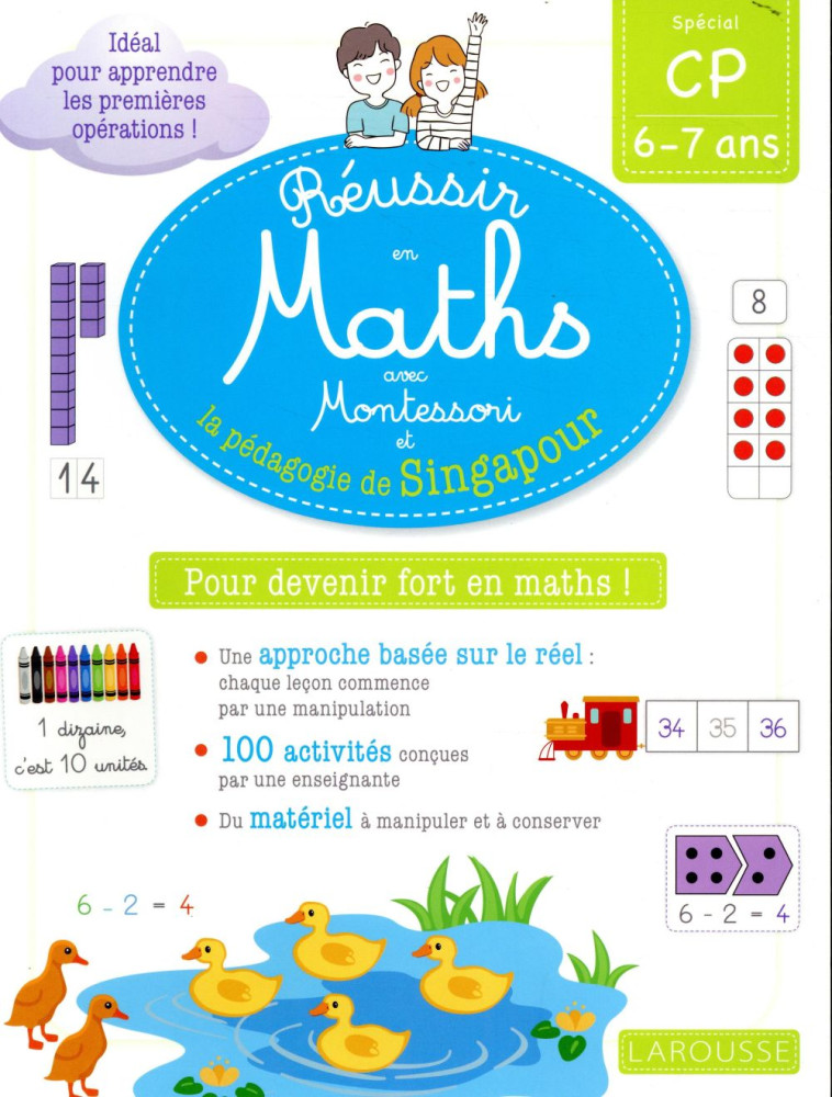 REUSSIR EN MATHS AVEC LA PEDAGOGIE DE SINGAPOUR CP - URVOY DELPHINE - LAROUSSE