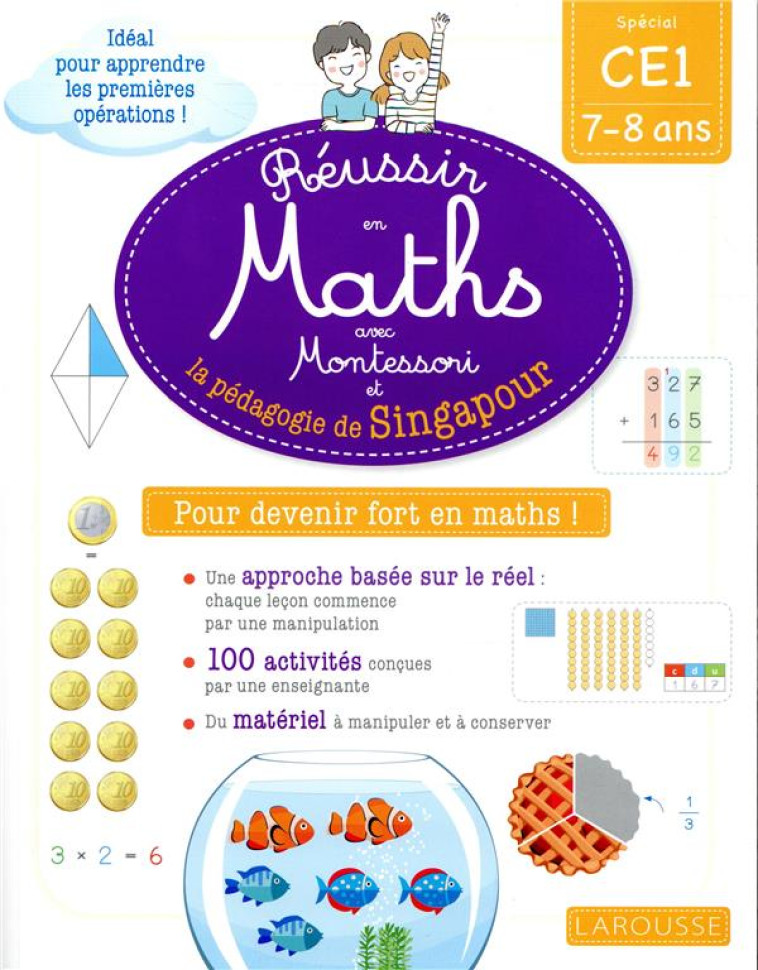 REUSSIR EN MATHS AVEC SINGAPOUR CE1 7-8 ANS - URVOY DELPHINE - LAROUSSE