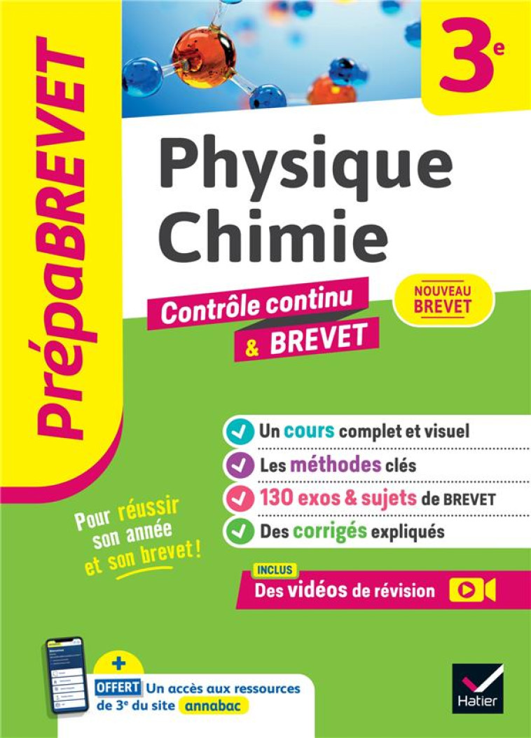 PREPABREVET PHYSIQUE-CHIMIE 3E BREVET 2025 - CORMERAIS/CARRASCO - HATIER SCOLAIRE