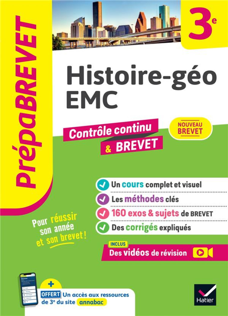 PREPABREVET HISTOIRE-GEO EMC 3E BREVET 2025 - CHEVALLIER/CLAVEL - HATIER SCOLAIRE