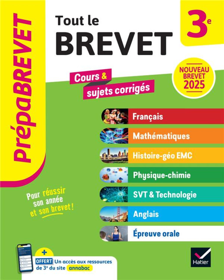 PREPABREVET TOUT LE BREVET 2025 3E (TOUTES LES MATIERES) - BUREAU/RATTIER - HATIER SCOLAIRE